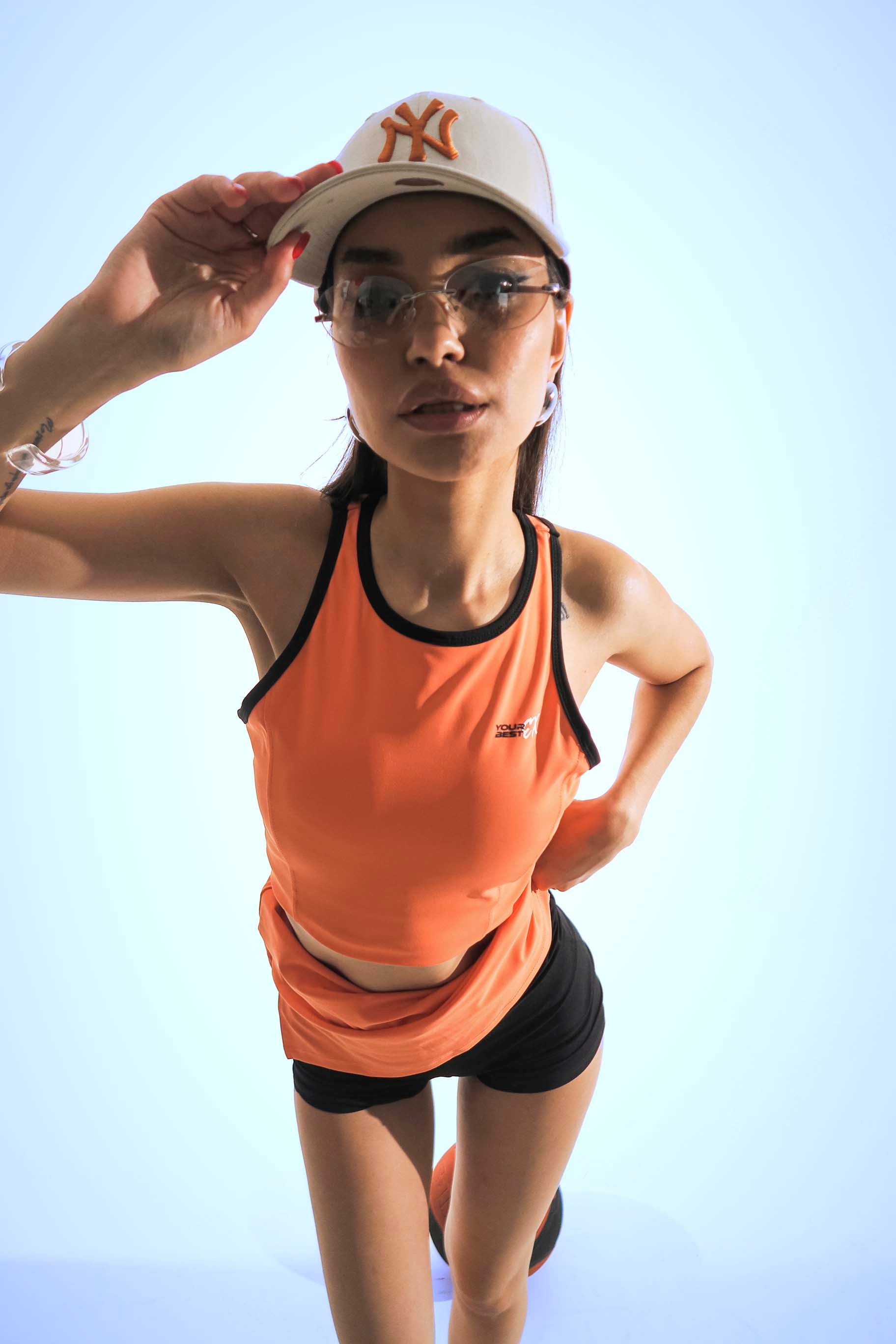 AceMotion Tennis Tank Orange Top