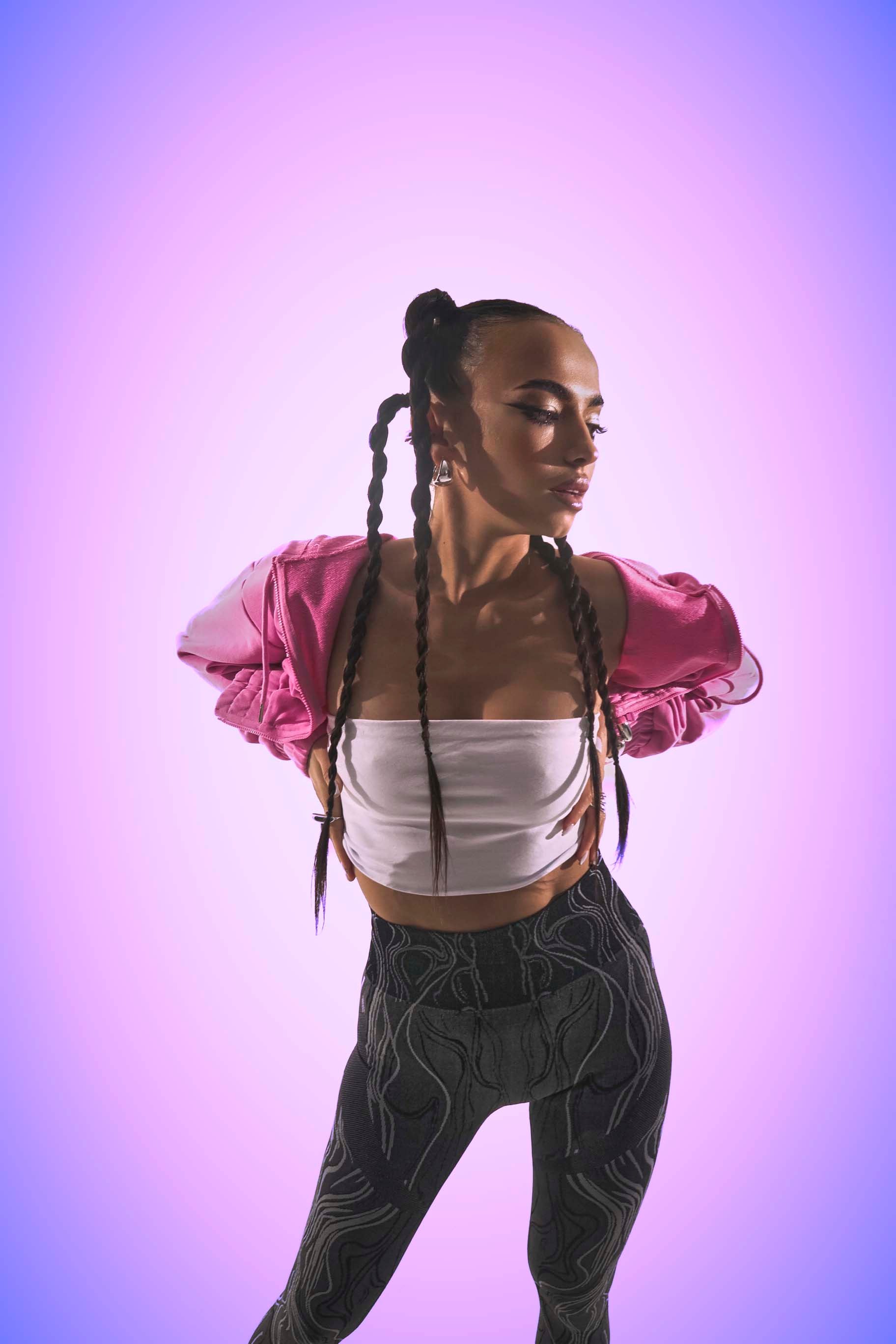 EverCore Cropped Pink Hoodie