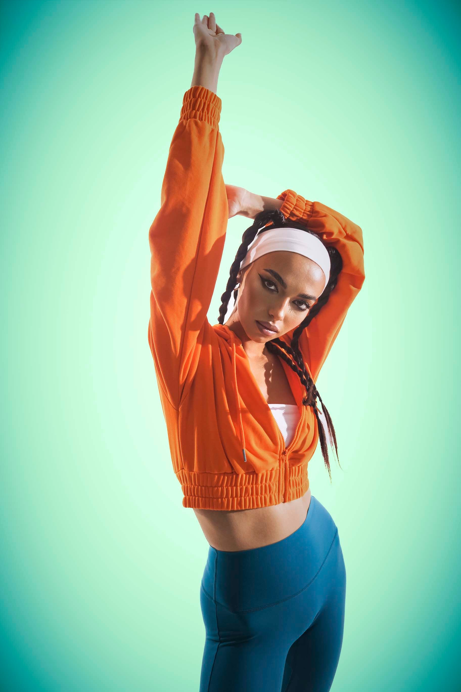EverCore Cropped Orange Hoodie
